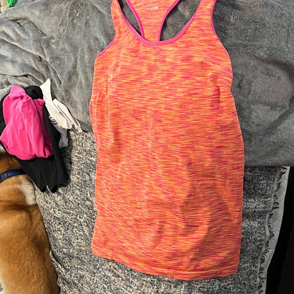 Pink and Orange Racerback Tank Top